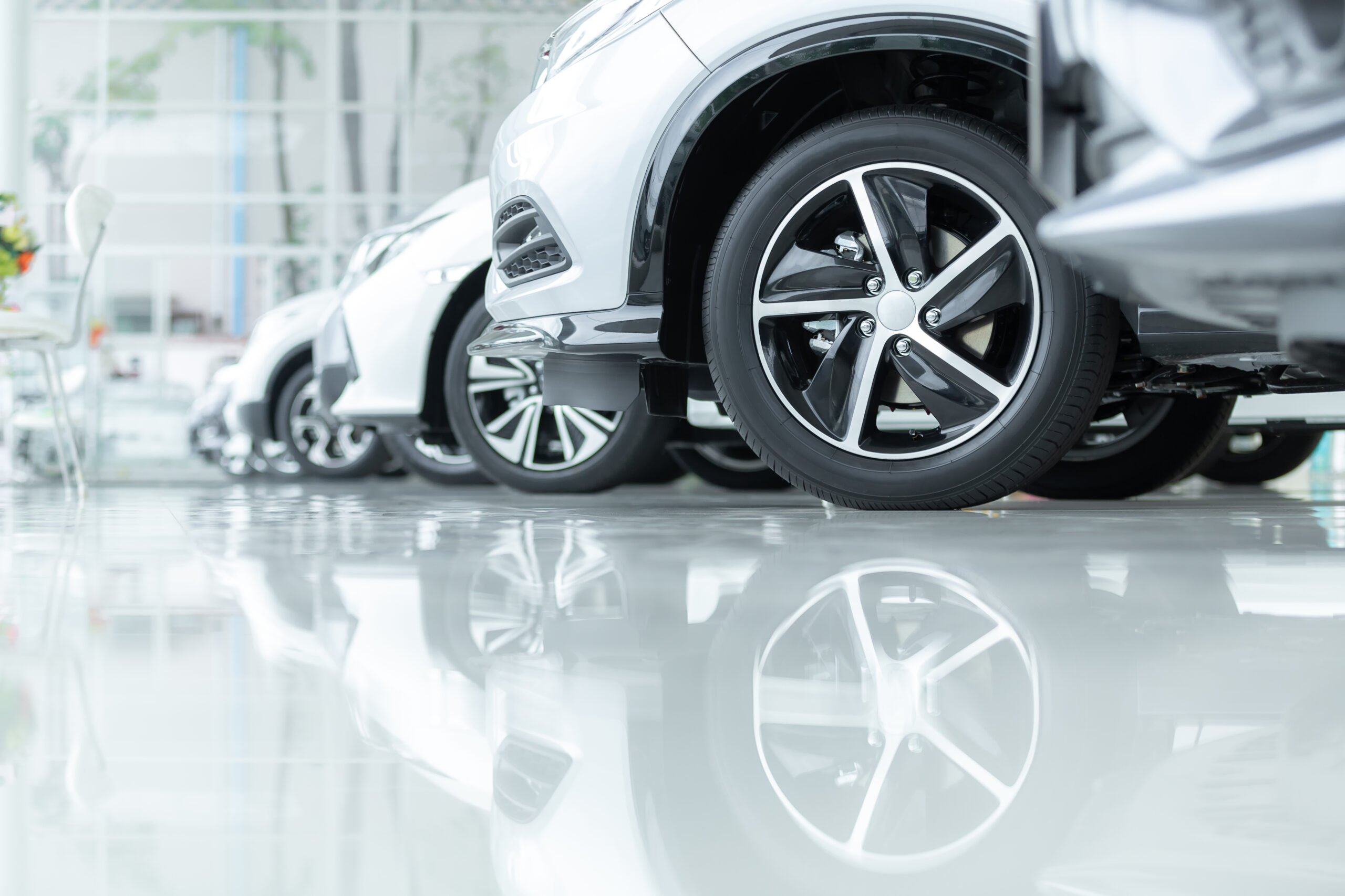 car wheels lined up in a row