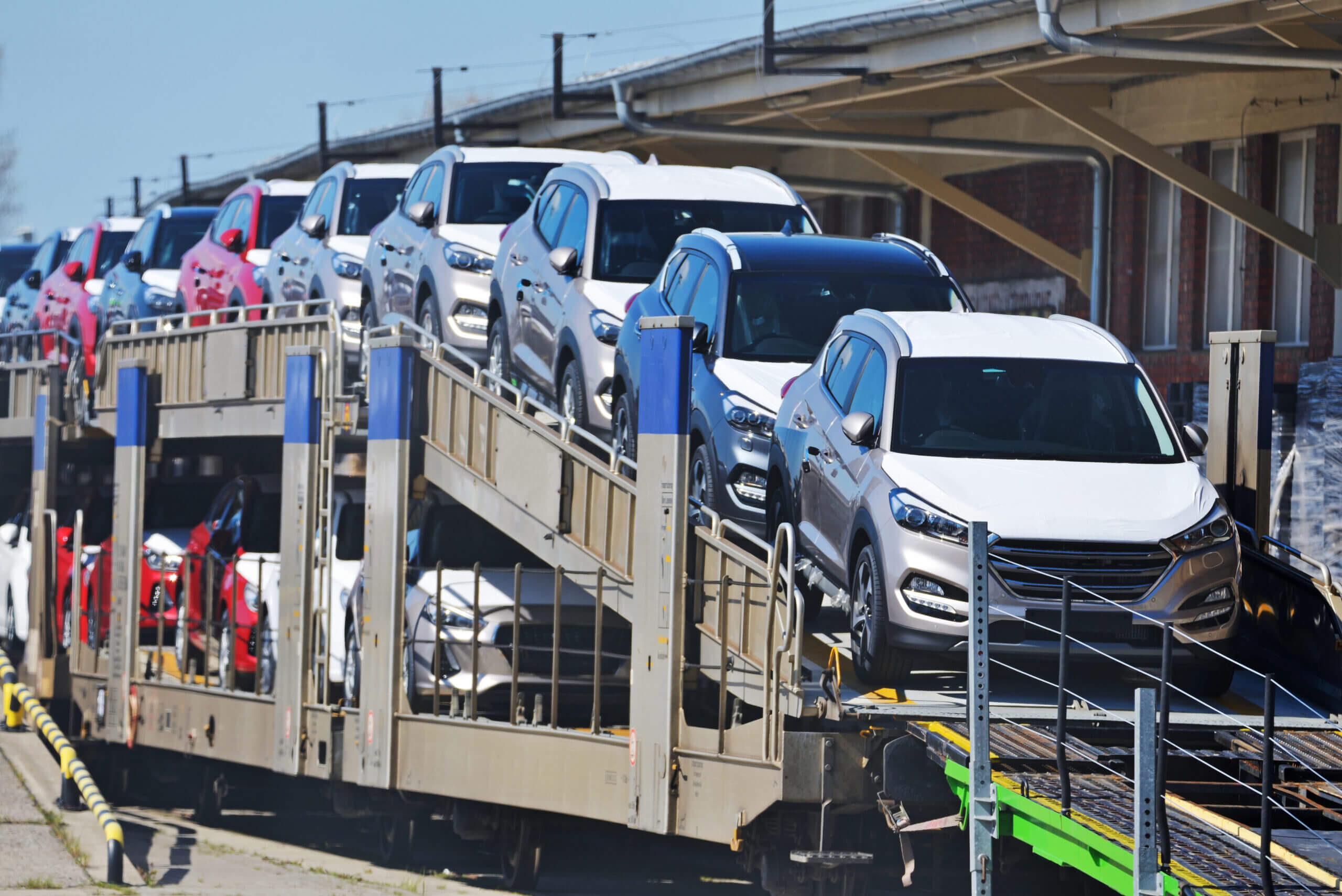 vehicles lined up